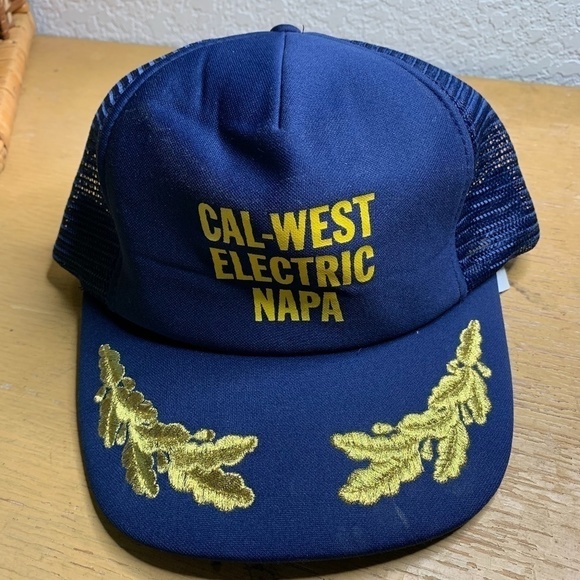 None Other - Cal-west Electric Napa Blue And Gold Vintage Snapback Hat